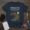 Hebrews 12:11 peaceful fruit of righteousness bold graphic design printed on comfortable cotton t-shirt