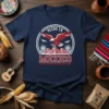 Hecho en Mexico t-shirt with a red eagle flying over a pyramid graphic