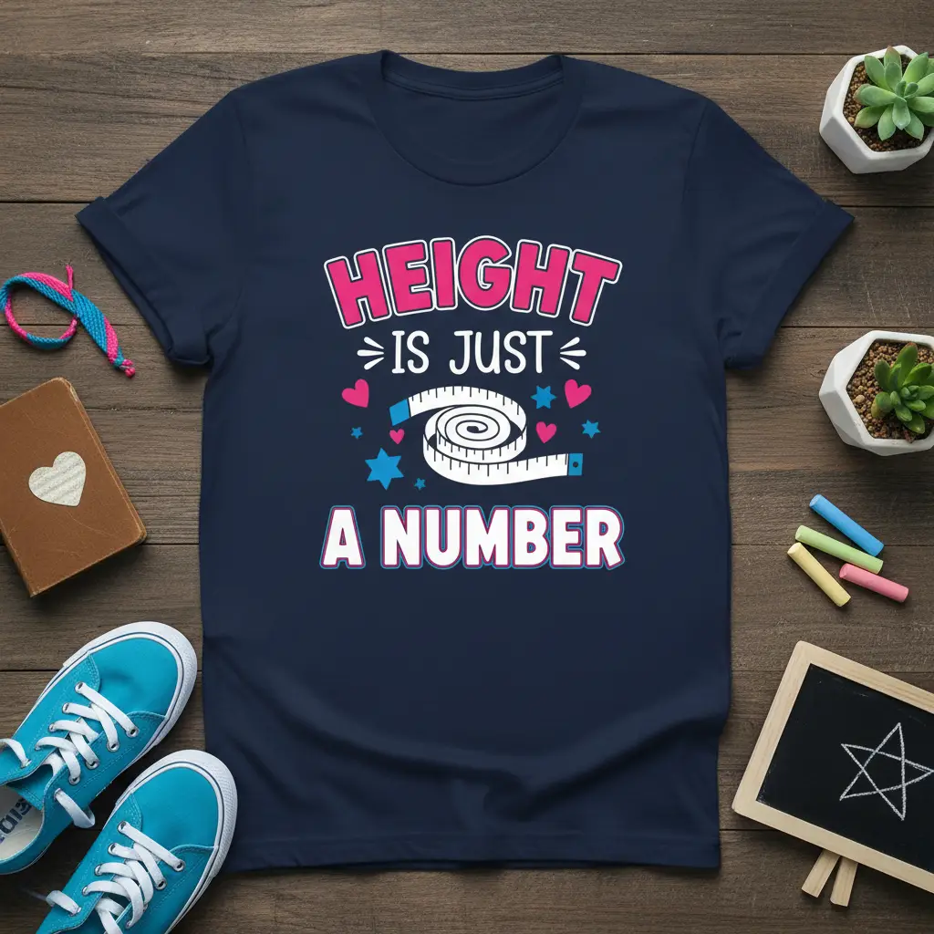 Height Is Just a Number T-Shirt Funny Measurement Quote Gift