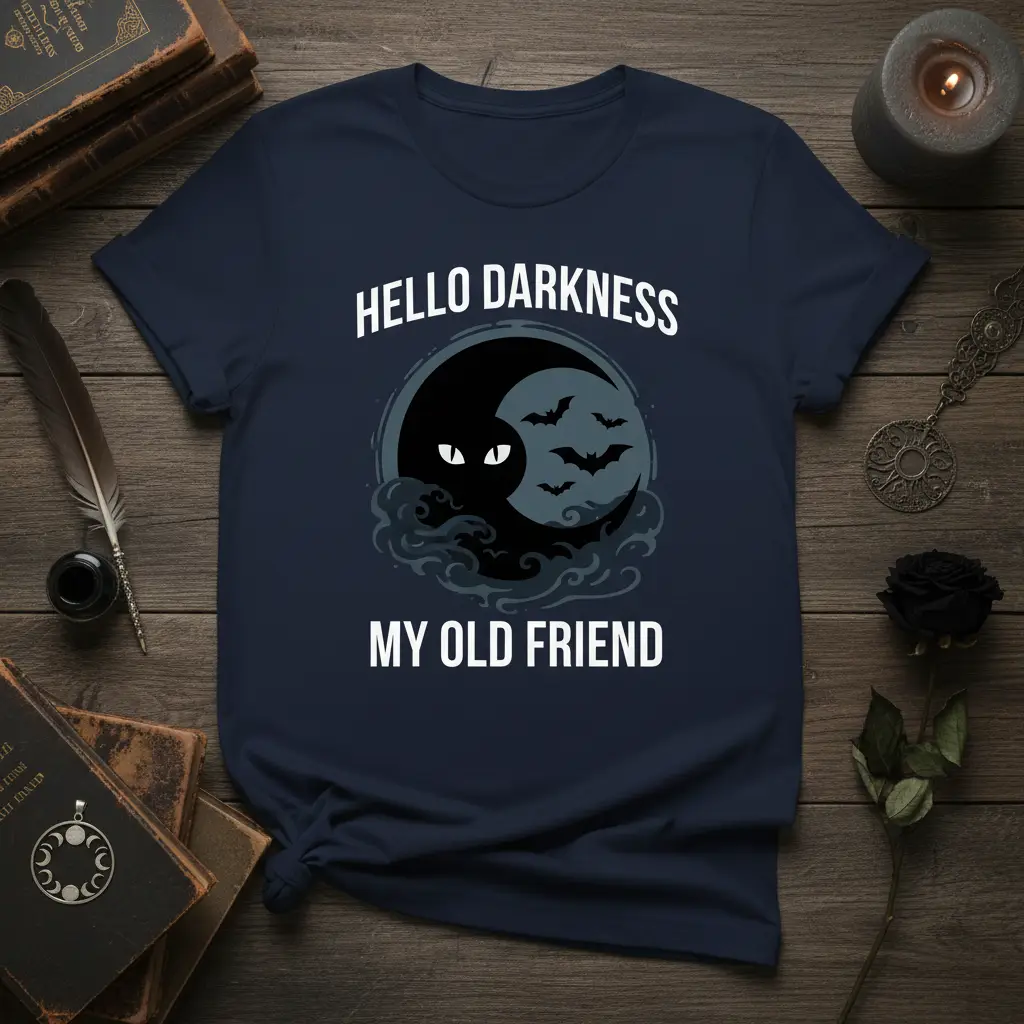 Hello Darkness My Old Friend T-Shirt Gothic Spooky Gift