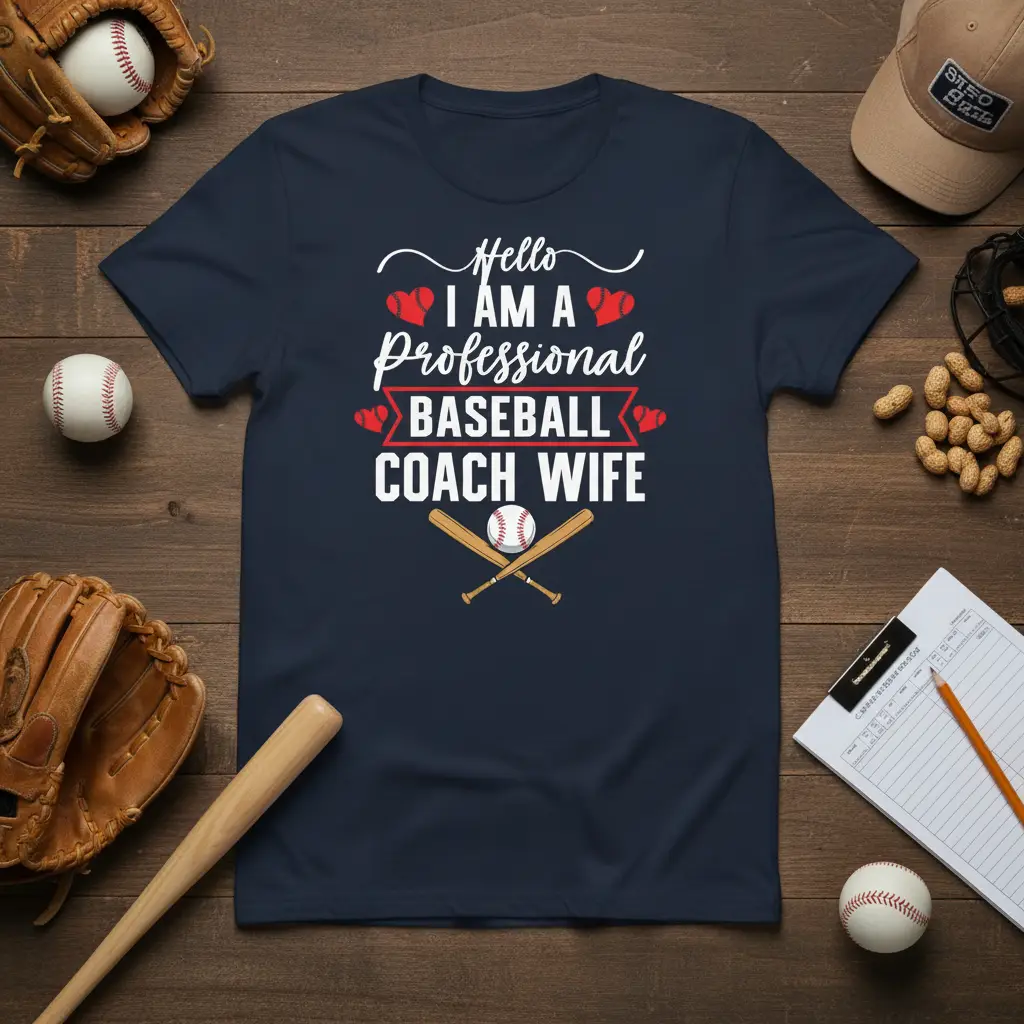 Hello I Am a Professional Baseball Coach Wife T-Shirt