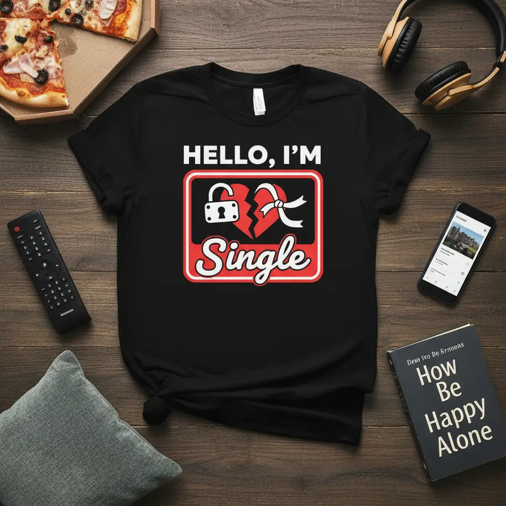 Hello, I’m Single Broken Heart Graphic Tee