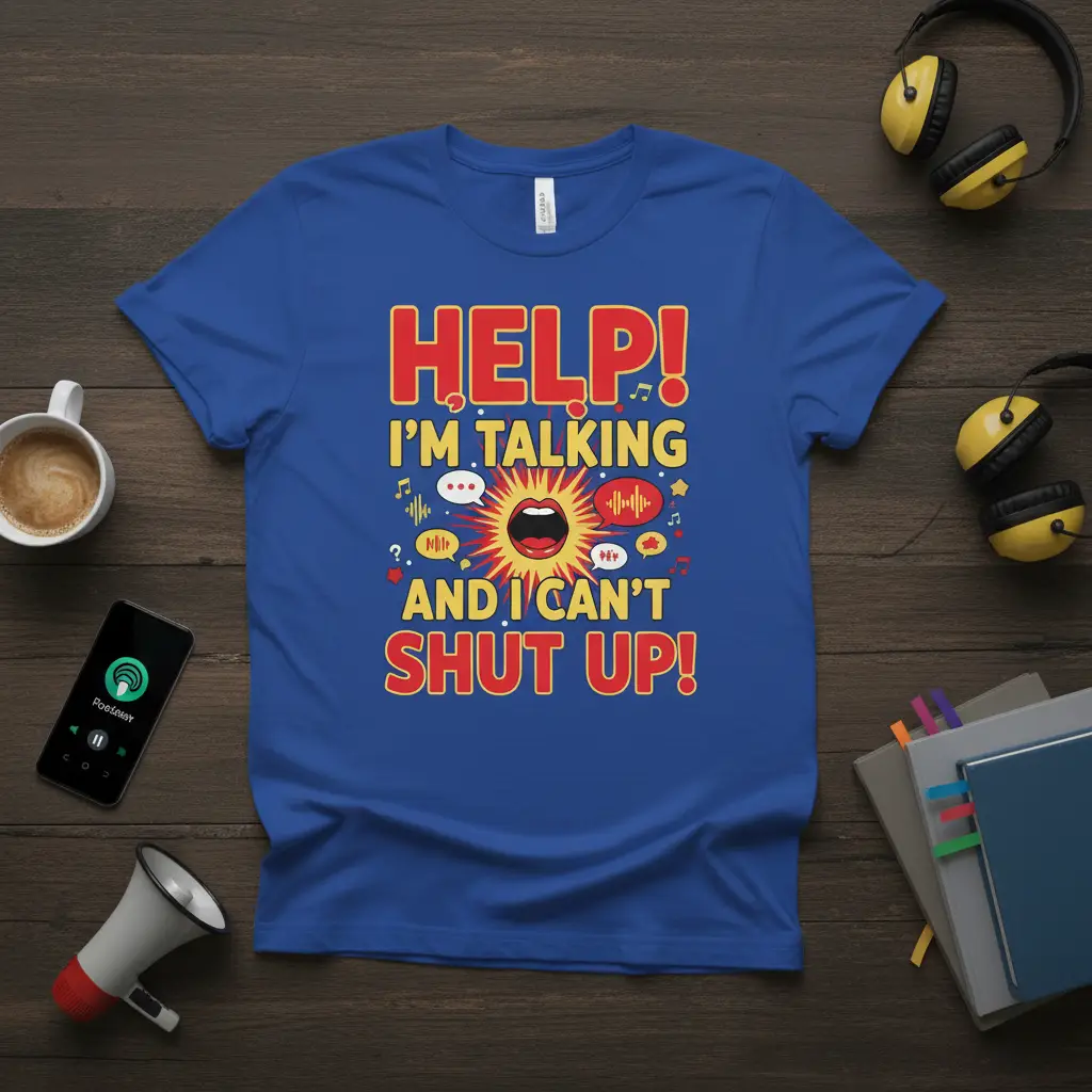 Help! I’m Talking and I Can’t Shut Up! T-Shirt Funny Quote