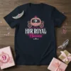 Her Royal NinEnEss t-shirt design with a princess carriage graphic and the number 9 for a 9th birthday celebration