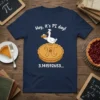 Hey it's PI day 3.141592653 t-shirt design with a cartoon goose standing on a pie with a Pi symbol and