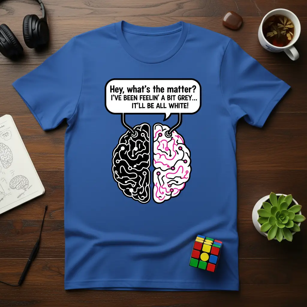 Hey, What’s the Matter? Brain Pun T-Shirt Funny Science Gift