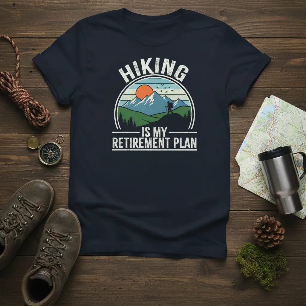 Hiking Is My Retirement Plan T-Shirt Adventure Awaits
