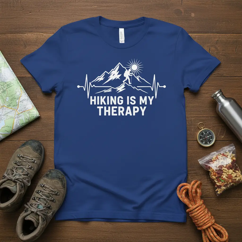 Hiking Is My Therapy T-Shirt Outdoor Adventure Gift