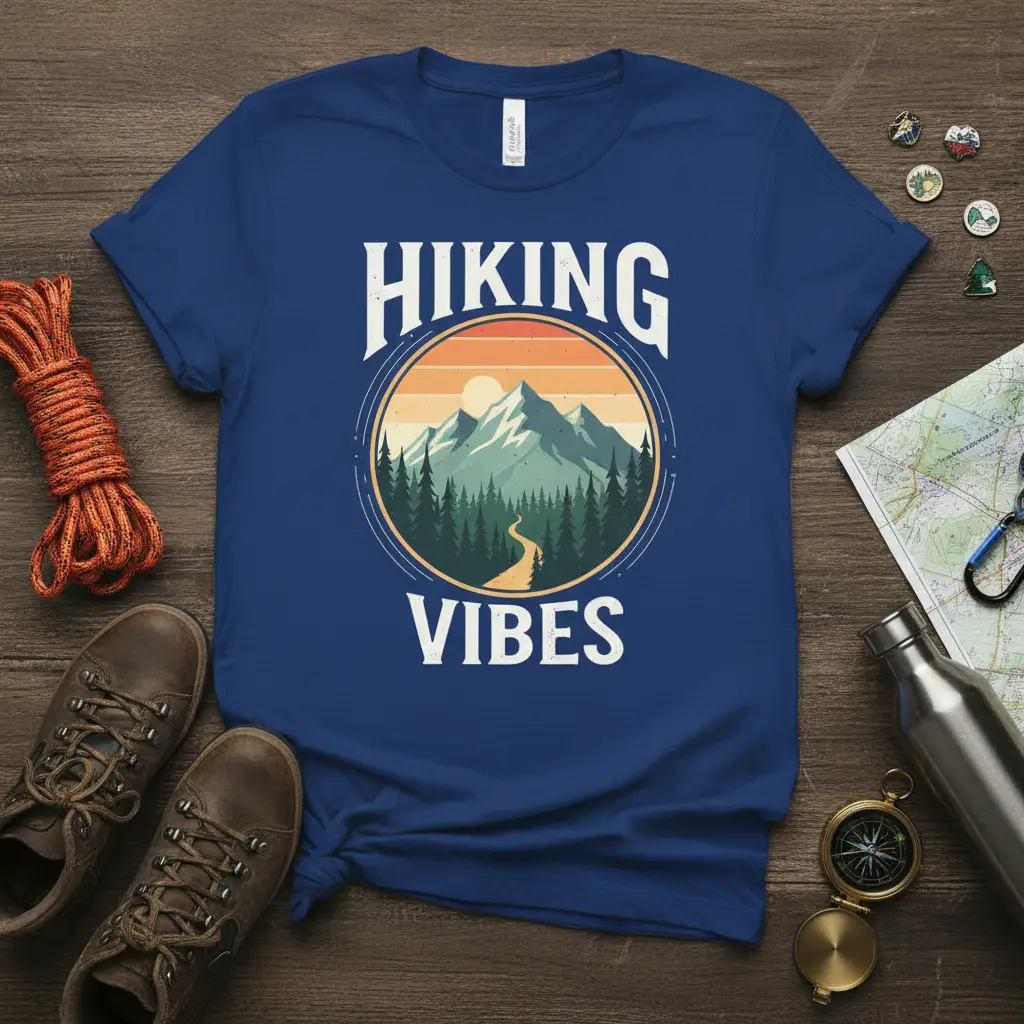 Hiking Vibes Mountain T-Shirt for Outdoor Adventurers