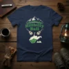 Navy blue t-shirt featuring "Hillbilly Ball" text, two guitars, and a West Virginia map graphic with mountains and tents