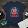 Red panda wearing headphones singing into a microphone with musical notes, text "Hitting High Notes & Stealing Hearts!"