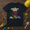 HK Birthday Crew 2 t-shirt design with construction vehicles and the number 2