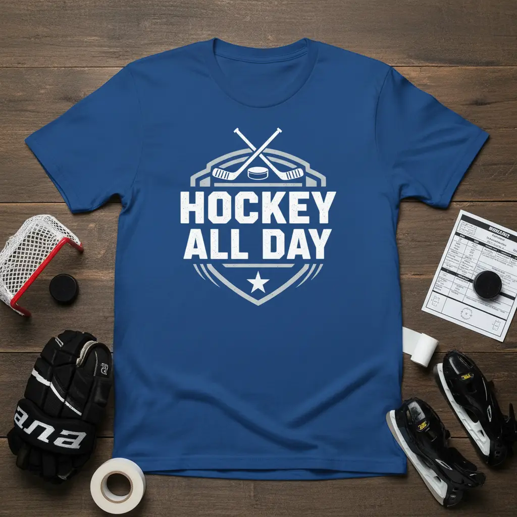 Hockey All Day T-Shirt Gift for Hockey Fans