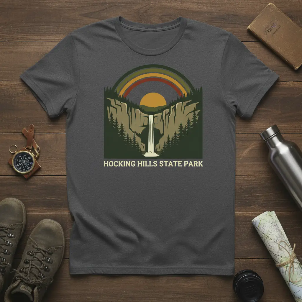 Hocking Hills State Park Waterfall T-Shirt Outdoor Adventure Gift
