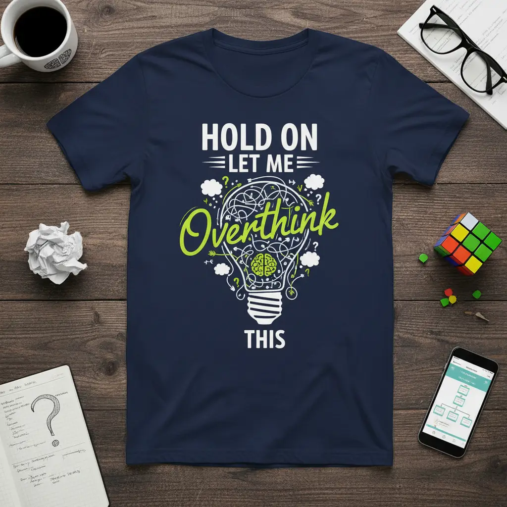 Hold on Let Me Think Overthink This T-Shirt Funny Quote