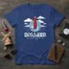 Holland Michigan t-shirt design featuring a red lighthouse, windmill, and sailboat graphic