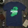 Navy t-shirt featuring a green map of Ireland with white text "HOME IRELAND"