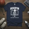 HOOPIN HAUS BASKETBALL detailed graphic design printed on comfortable cotton t-shirt