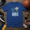 Royal blue t-shirt featuring a fierce blue and yellow hornet mascot design with "Hornets Hornets Hornets" text below it