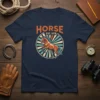Horse Est. 1978 T-Shirt with vintage horse graphic and retro sunburst circle design