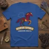 Horse Spirit Freedom Awaits t-shirt with a running horse graphic and constellation