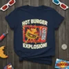 HOT BURGER EXPLOSION! creative graphic design printed on comfortable cotton t-shirt