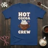 Hot Cocoa Crew t-shirt design with a cute kawaii hot chocolate mug filled with marshmallows and a candy cane