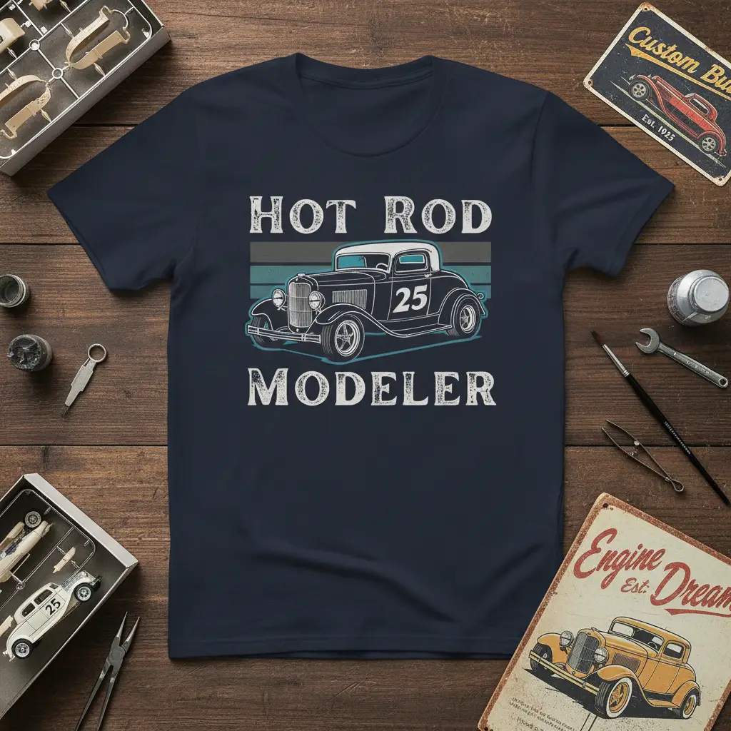 Hot Rod Modeler Car Builder T-Shirt Gift