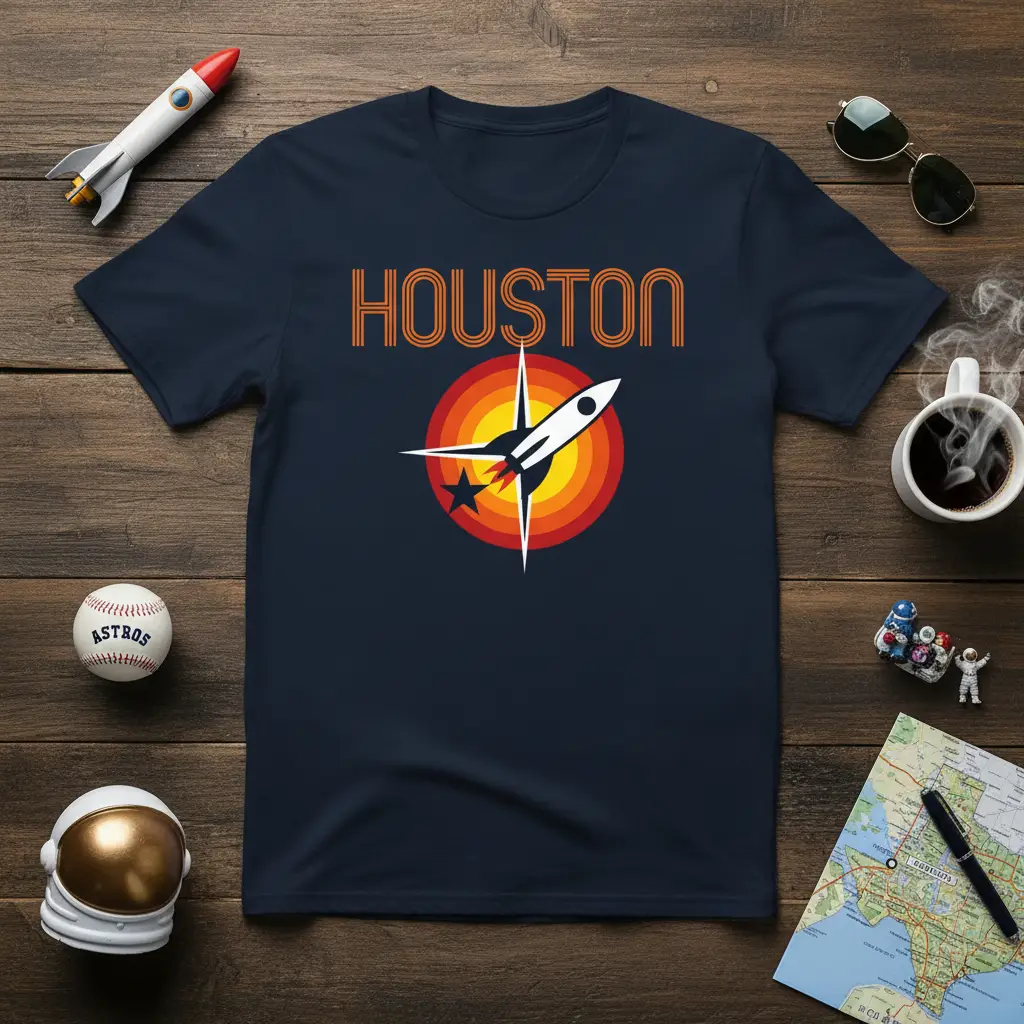 Houston Rockets Retro detailed print printed on quality cotton blend creating a standout t-shirt