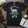 T-shirt with text "How Many Nights a Week Should You Be Reading the Bible 6-7", featuring an open bible graphic