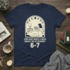 How Many Nights A Week Should You Be Reading? 6-7 text on a navy t-shirt featuring a woman reading in