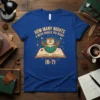 T-shirt with "How Many Nights A Week Should You Read? (6-7)" text and an owl reading a book under a