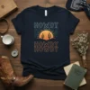 Howdy Howdy Howdy Howdy Howdy T-Shirt with desert sunset, cacti, and repeating text graphic