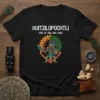 Huitzilopochtli God of Sun and War T-Shirt with Aztec warrior graphic and colorful headdress