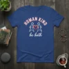 Human Kind Be Both t-shirt design with two figures holding a heart and white cursive text