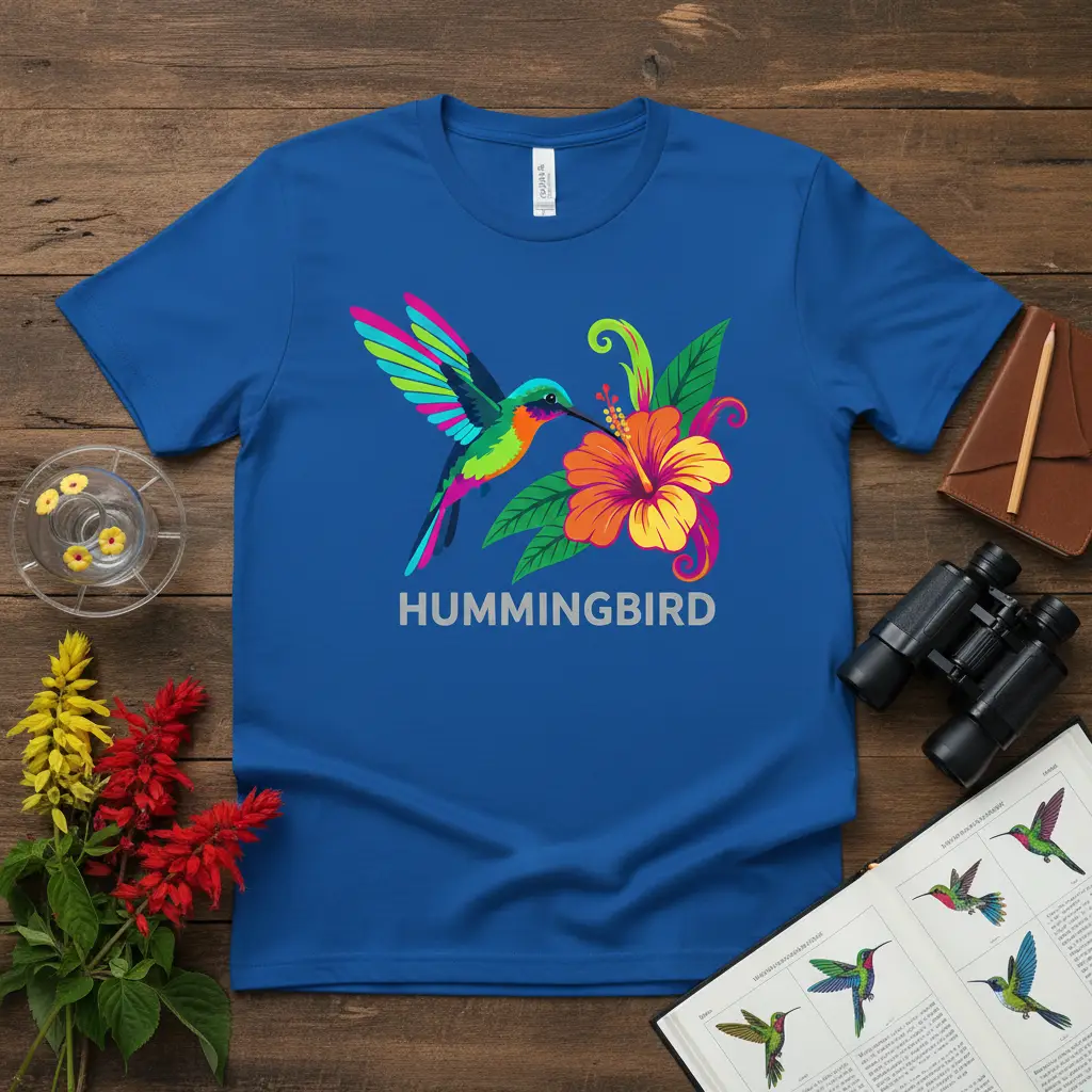 Hummingbird T-Shirt unique artwork printed on quality cotton blend creating a standout t-shirt