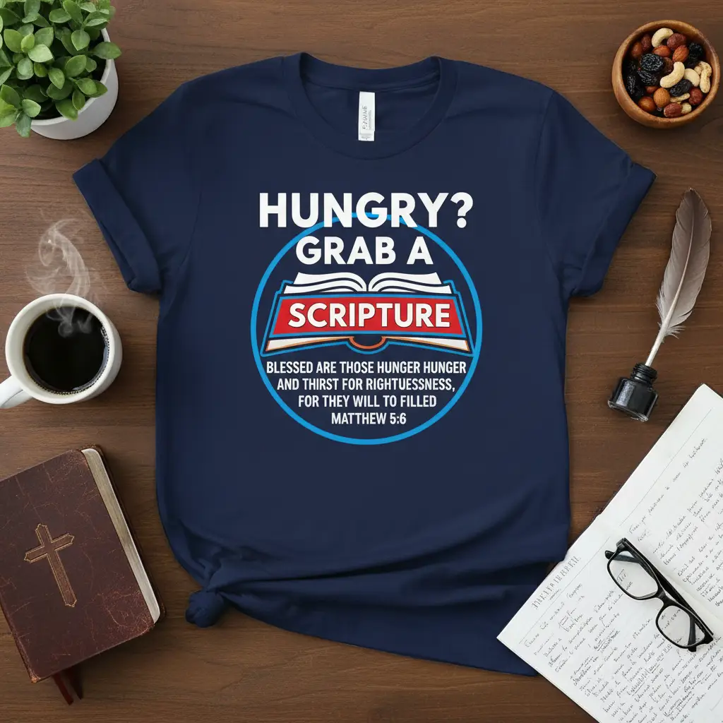 Hungry? Grab a Scripture Bible Verse T-Shirt Christian Gift