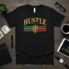 HUSTLE HP detailed graphic design printed on comfortable cotton t-shirt