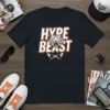 HYDE BEAST tiger graphic t-shirt with bold orange and white lettering and a fierce tiger face illustration
