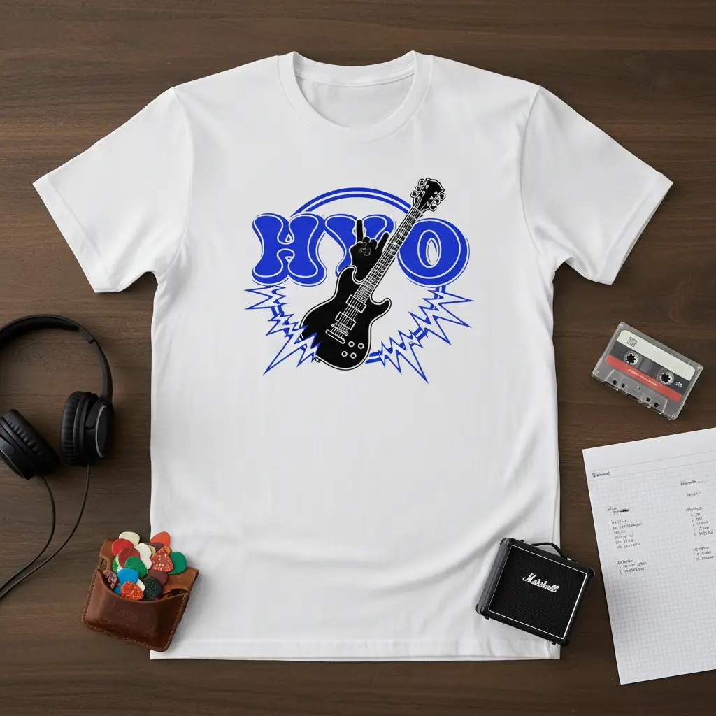 Hyo Rock and Roll Guitar T-Shirt for Music Lovers