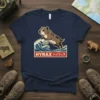 Hyrax High Rocks t-shirt design featuring a cute hyrax jumping on waves with Japanese text below