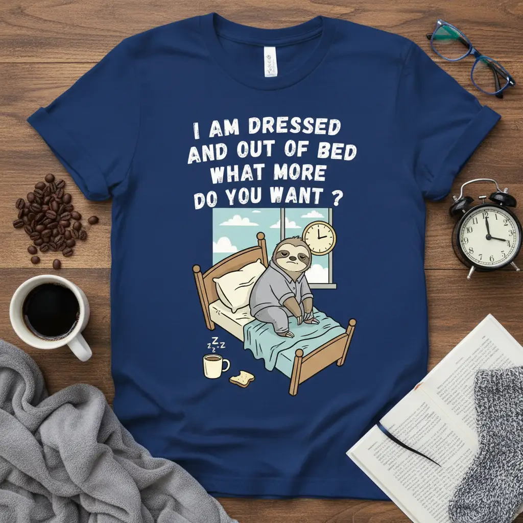 I Am Dressed and Out of Bed What More Do You Want Sloth T-Shirt