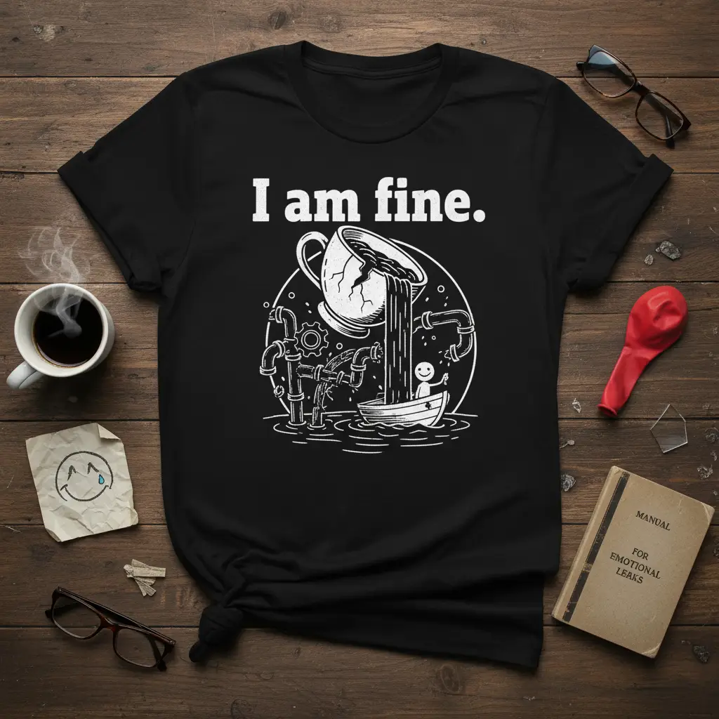 I Am Fine. Funny Sarcastic Quote T-Shirt for Stress Relief
