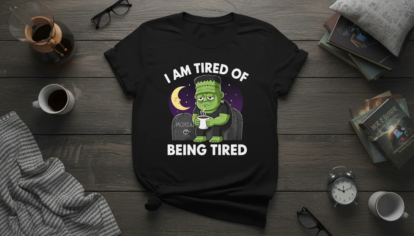 I Am Tired of Being Tired Frankenstein Halloween T-Shirt