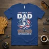 Dad and Welder T-Shirt with American flag, welding mask, and crossed tools. Text reads "I Am A Dad And A