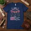Navy blue t-shirt with "I Am A Gemini Queen" text and floral wreath graphic, featuring Gemini symbol and quote about