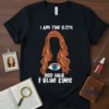 T-shirt with white text "I AM THE 0.17%" above a graphic of a silhouette with red hair and a blue
