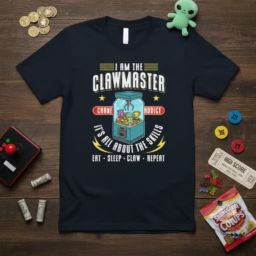 I Am the Clawmaster Crane Addict T-Shirt Gamer Gift
