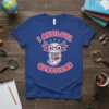 I Axolotl Questions t-shirt design with a cute purple axolotl wearing glasses and holding books