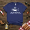 I Bet My Weiner Is Longer Than Yours funny hot dog t-shirt design with a dachshund wearing a hat in